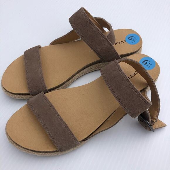 New! Lucky Brand small wedge espadrilles sandals size 6.5 - Picture 2 of 5